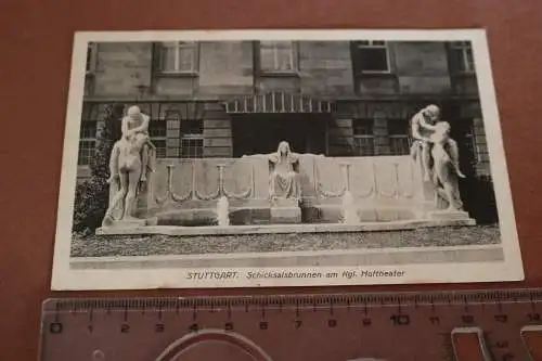 tolle alte Karte - Stuttgart Schicksalsbrunnen am Kgl. Hoftheater 1916