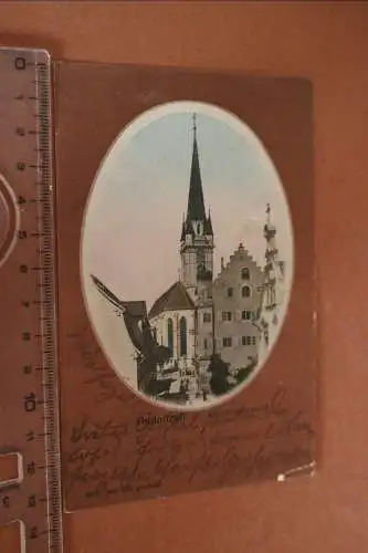 tolle alte Karte - Kirche Radolfzell leicht glänzend  1903