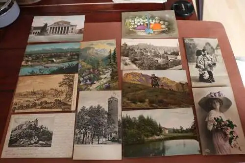 24 tolle alte Karten - 1900-1910  meist aus Bayern versendet, vers. Motive 