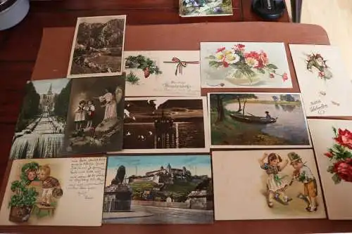 24 tolle alte Karten - 1900-1910  meist aus Bayern versendet, vers. Motive 