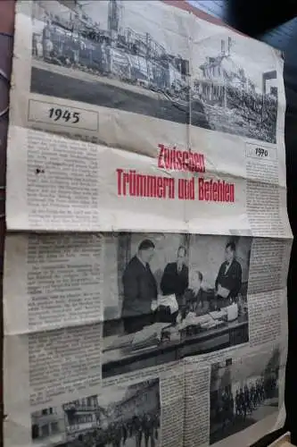 alter Zeitungsbericht Zwischen Trümmern und Befehlen Reutlingen 1945-1970