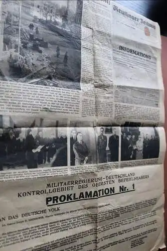 alter Zeitungsbericht Zwischen Trümmern und Befehlen Reutlingen 1945-1970 