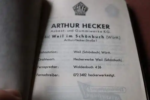 toller alter Taschenkalender 1956 von der Firma Arthur Hecker - Weil im Schönbuc