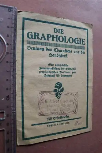 altes Heftchen Die Graphologie - Deutung der Charakters aus der Handschrift 