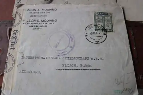 fünf alte Umschläge - Aufkleber Zensur geöffnet usw. 20-40er Jahre 