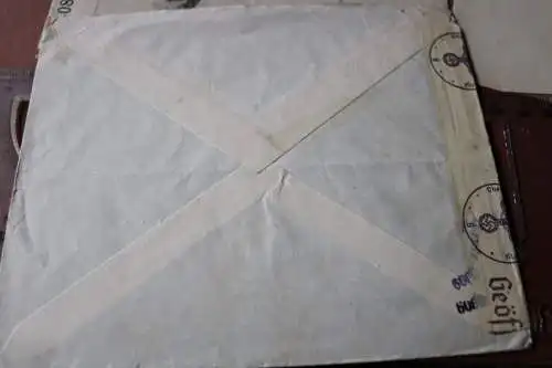 fünf alte Umschläge - Aufkleber Zensur geöffnet usw. 20-40er Jahre 