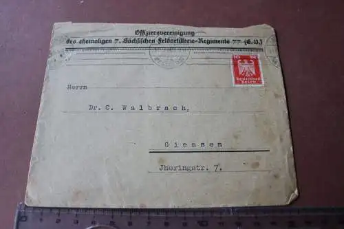 alter Umschlag  Offiziersvereinigung des ehem. 7. sächsischen FeldArt.Regt. 77