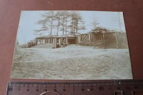 altes Foto - Soldaten mit Unterstand in ????  1917 rückseitig beschrieben