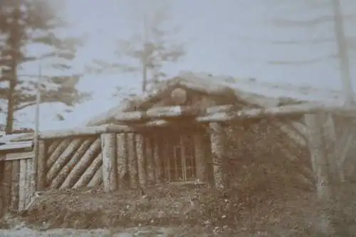 altes Foto - Soldaten mit Unterstand in ????  1917 rückseitig beschrieben