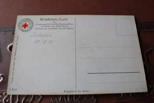 alte Wohlfahrts-Karte- Kaiserin Auguste und verletzter Soldat