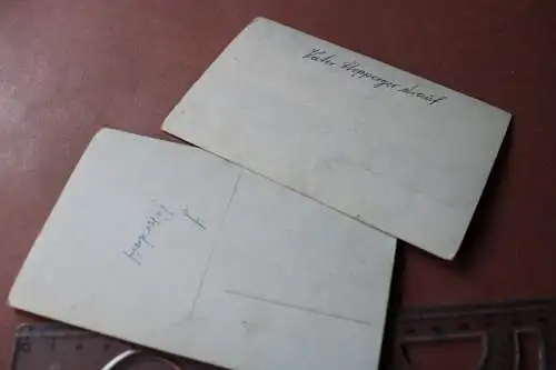 zwei alte Fotos - Soldaten beim Kartenspielen - Unterstand - Ort ??