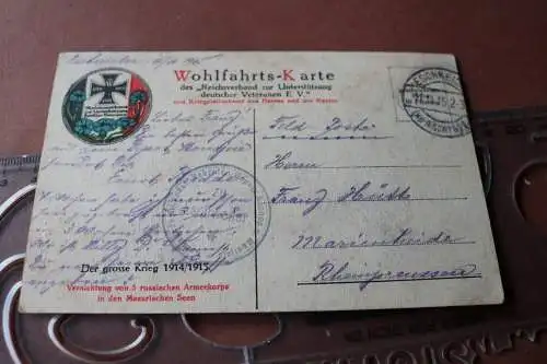 alte Karte  Vernichtung fünf russische Armeekorps - Masurischen Seen 1915