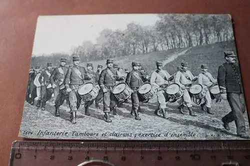 alte Fotokarte - französische Infanterie Musikkorps