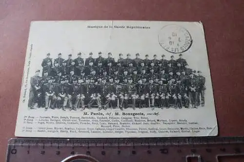 alte Karte - Gruppenfoto  Soldaten Musikkoprs ?? Frankreich 1910