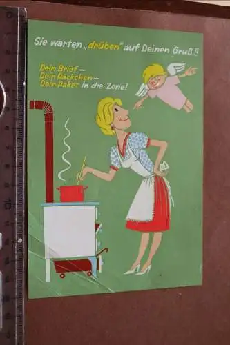 tolles altes Infoblatt über Geschenkpakete nach Mitteldeutschland / DDR 