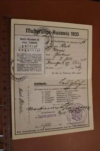 alter Musterungs-Ausweis 1935 aus Ludwigsburg 