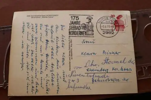 tolle alte Karte - Norderney  Strandbad Weiße Düne 1973 mit Sonderstempel