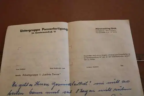 alter Feldpostbrief auf Briefpapier der Untergruppe Panzerfertigung - Mürzzuschl