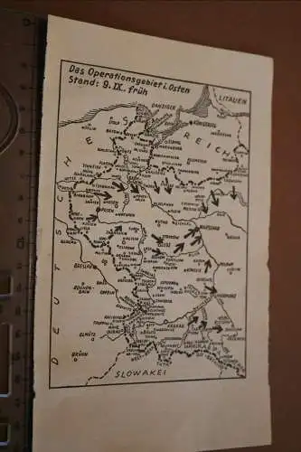 alte Karte aus Buch ? Operationsgebiet im Osten  1. oder 2. Weltkrieg ?