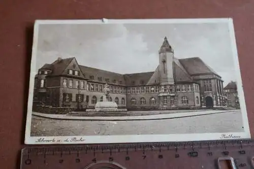 tolle alte Karte - Rathaus Schwerte an der Ruhr - 1935