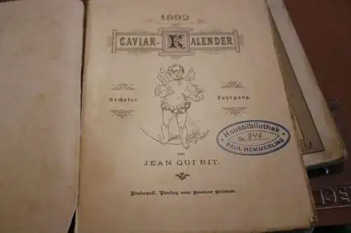 zwei alte Caviar Kalender von 1888 und 1892 von Jean Qui Rit - Erotisch