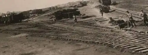 drei tolle alte Fotos - deutsche Soldaten Eisenbahn - Lebucquière - Vélu  1916