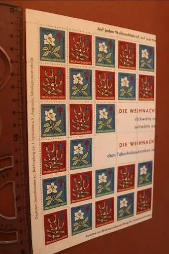 toller alter Bogen Weihnachtssiegelmarken 1960 Tuberkolosekranke 