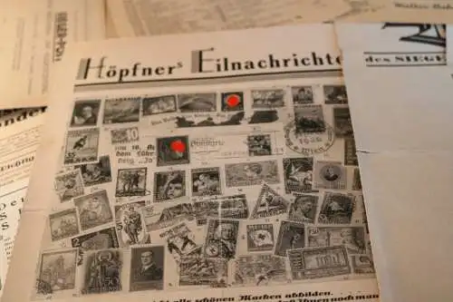 Konvolut alter Briefmarken-Werbungen, Briefmarkenhändler 30er Jahre 