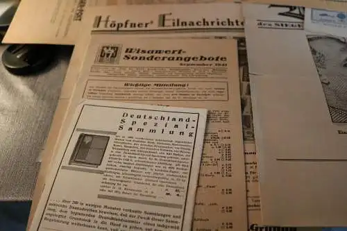 Konvolut alter Briefmarken-Werbungen, Briefmarkenhändler 30er Jahre 