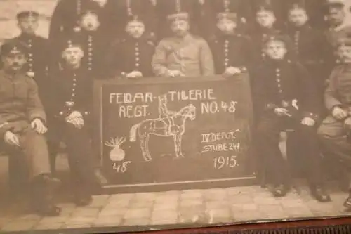 tolles altes Mannschafts-Foto - Feldartillerie-Regt. 48   1915