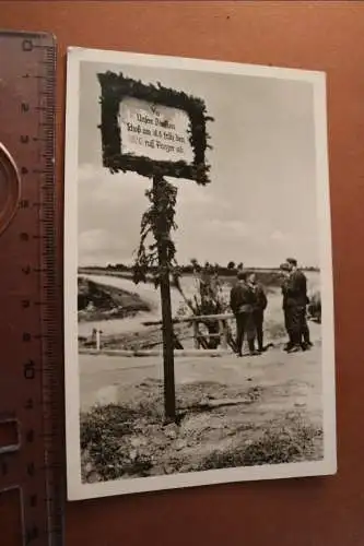 altes Foto - Schild - Unsere Division schoss den 1000. russischen Panzer ab 