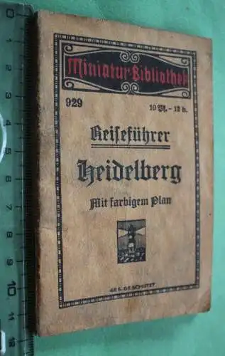 alter  Reiseführer Heidelberg - Miniatur-Bibliothek - 1910-20 ???? mit Karte