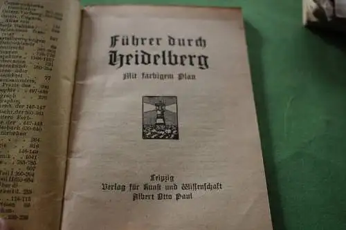 alter  Reiseführer Heidelberg - Miniatur-Bibliothek - 1910-20 ???? mit Karte