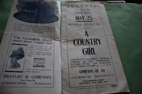 tolles altes Programmheft von 1908 - Royal Alexandra Theatre Toronto Canada