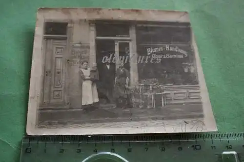 tolles altes Foto - Geschäft Blumen-Handlung - Heinrich Müller 1910-20 ?