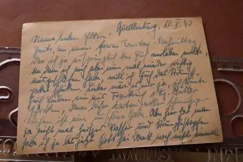alte Feldpostkarte Scherzpostkarte Wert keinen Pfennig .- Churchill 1943