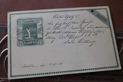tolle alte Flugpost-Karte  Dresden - Leipzig 1914 
