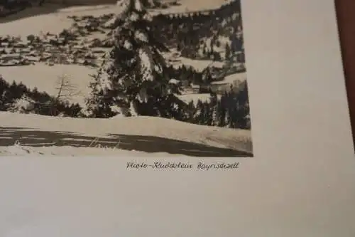 tolles großes altes Foto - Wintersportplatz Bayrischzell 1952