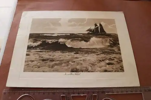 toller alter Druck - In voller Fahrt Segelschiff - Julius Simonsen Kunstverlag 