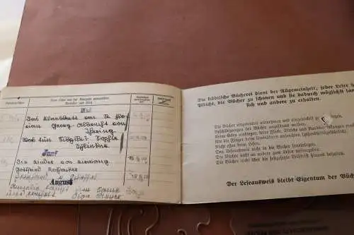 alter Leseausweis - Jugendbücherei Neukölln 1936-1939