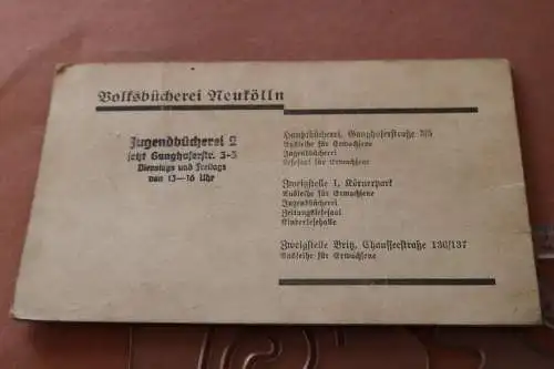 alter Leseausweis - Jugendbücherei Neukölln 1936-1939