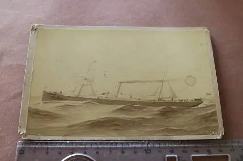 tolles altes Kabinettfoto Kauffoto ? Segel-Dampfschiff Aachen - 1896 