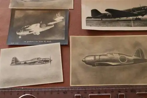 sechs alte Fotokarten ?? japanische Militärflugzeuge 