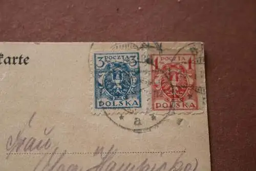 tolle alte Karte - Ganzsache  aus Polen - Briefmarken 1921