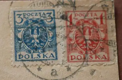tolle alte Karte - Ganzsache  aus Polen - Briefmarken 1921