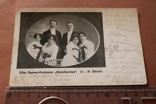 Tolle alte Fotokarte - Elite Damen-Orchester Estudiantina 1905