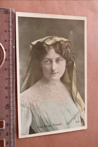 tolle alte Karte - Portrait Miss Delia Mason  Schauspielerin 1906 Rotophot 