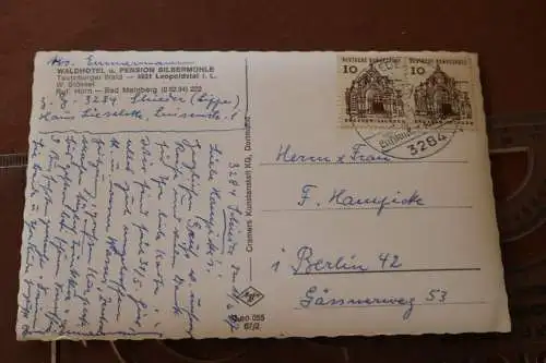 tolle alte Karte Waldhotel Silbermühle Leopoldstal 1967