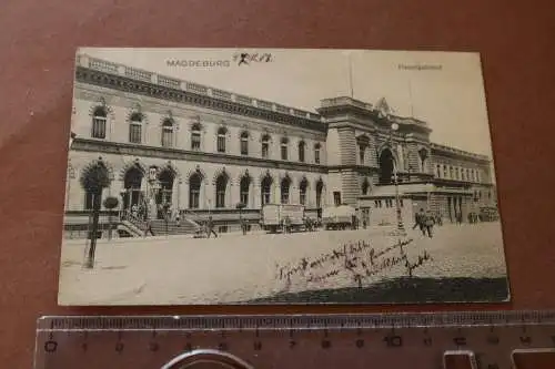 Tolle alte Karte-  Magdeburg  Hauptbahnhof  1908