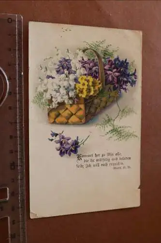 Tolle alte Karte Blumenkorb - Stempel Kattowice 1924  Polen